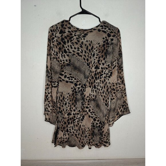 New York City Design Co Women's Plus Size 100% Silk Animal Print Blouse 14/16 - Picture 4 of 7